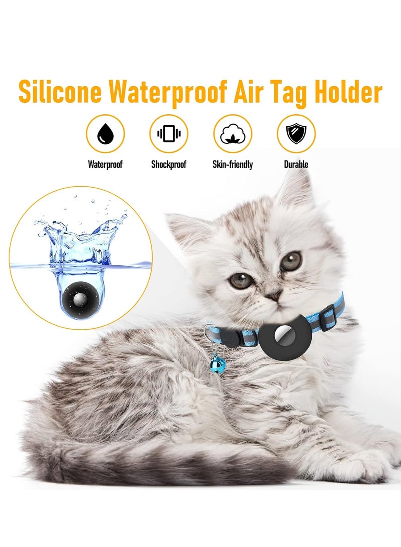 Generic Cat Collar for Airtag Reflective Cat Collar with Bell and Safety Buckle, with Waterproof Holder Compatible with Adjustable 22-35cm  - Image 3