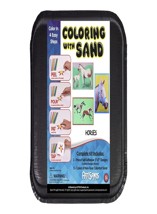 Activa ArtiSands Horses Sand Art Board Craft Kit, 3 Designs & 5 Sand Colors | No Scissors, No Glue, No Mess! - Image 2