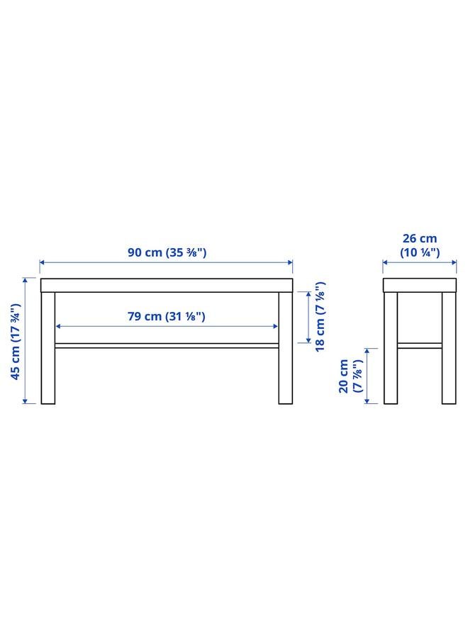 erorex Tv Bench, White, 90X26X45 Cm - Image 3