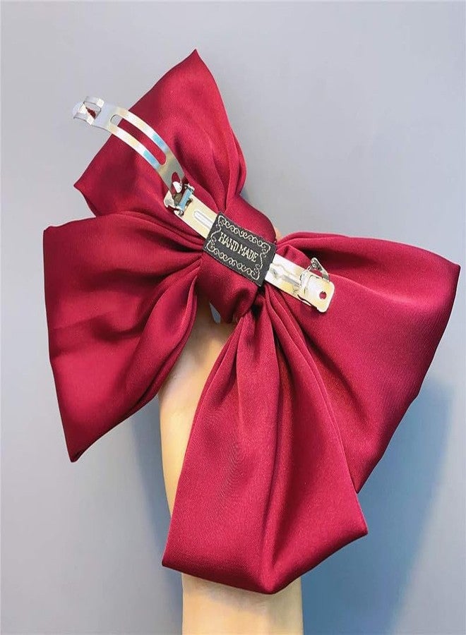 CHIROGRAPHY 1 Pcs Luxury Hair Clip, Large Red Bow Hair Bow for Women Girls, Hair Accessories Styling Tools, Party Gifts Decoration, 1 Count - Image 4
