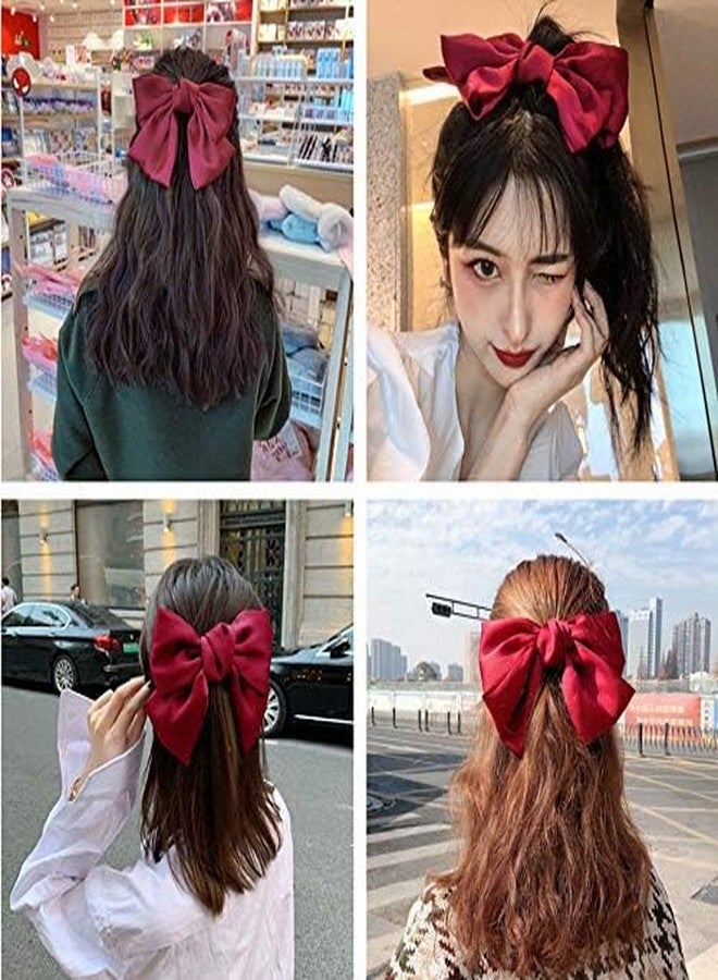 CHIROGRAPHY 1 Pcs Luxury Hair Clip, Large Red Bow Hair Bow for Women Girls, Hair Accessories Styling Tools, Party Gifts Decoration, 1 Count - Image 2