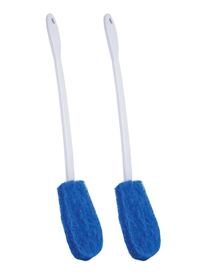 Lola Products Bath & Toilet Bowl Scrubber Brush w/Comfort Handle & Hang Hole. Non-Scratch, Removes Rings w/Scrubbing Pad, 2 Pack - Image 1