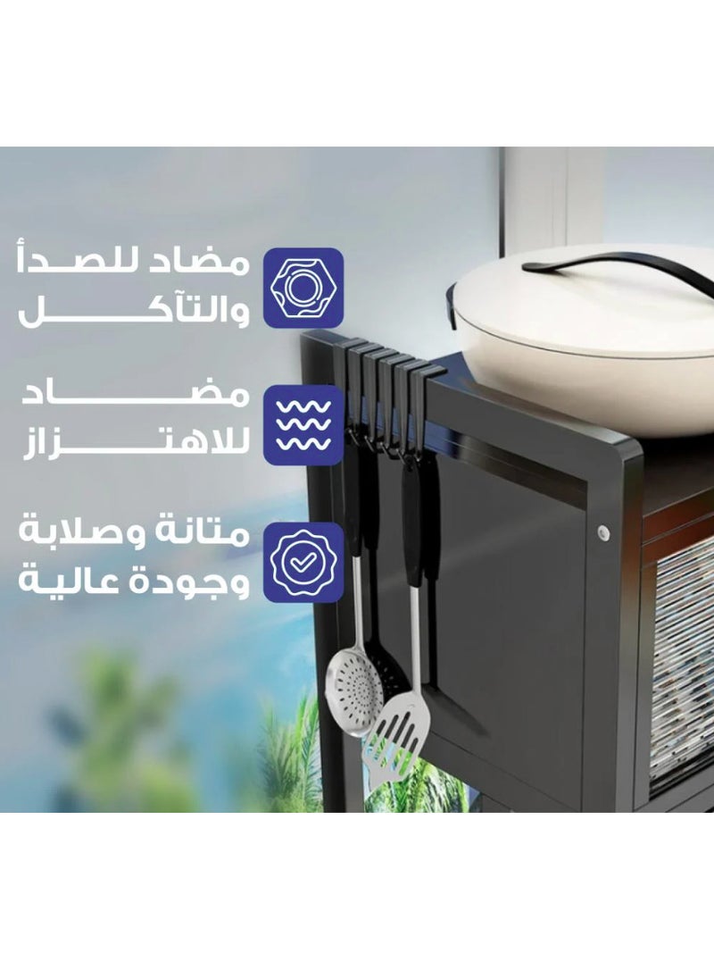 شي ون رف تجفيف صحون من الستانلس ستيل المقاوم للصدأ بتصميم عملي وفاخر من SHEE ONE | منظم مطبخ متعدد الاستخدامات لتجفيف وترتيب الأطباق والأواني | رف علوي بحجم 85×80 سم مزوّد بأماكن للسكاكين والقدور والمنظفات  - Image 4