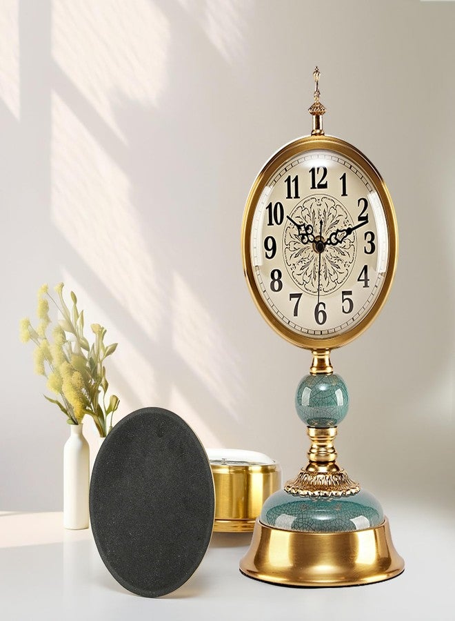 amusediy ZELVON amusediy Victorian Vintage 6-Inch Mantel Clock, Antique Anniversary Clock with Ceramic and Metal Body, Retro Mini Grandfather Clock, Silent Desk Clock for Living Room Décor. - Image 1