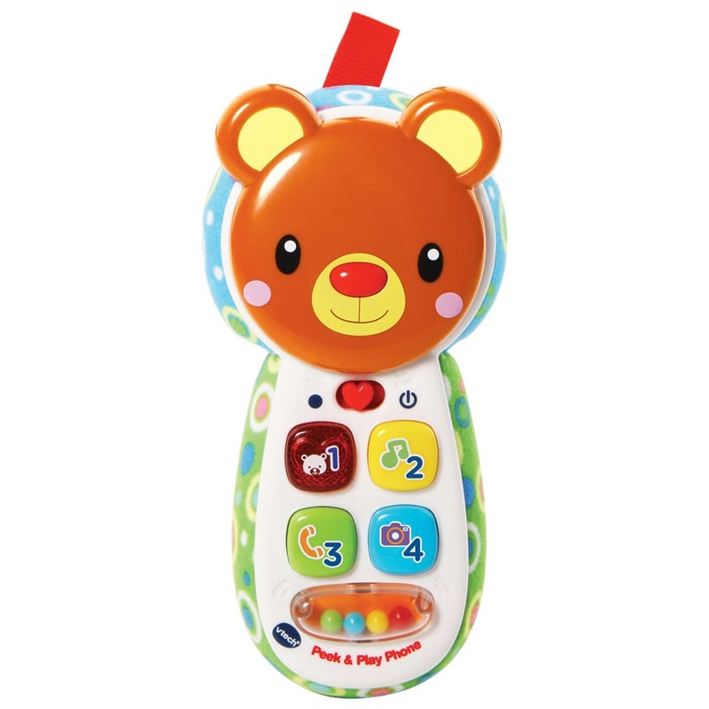 Vtech - Peek-A-Boo Musical Phone - Multicolour | Colourful phone features 4 press buttons introducing feelings, numbers, colours, and first words.| suitable ages 3+ up - Image 2