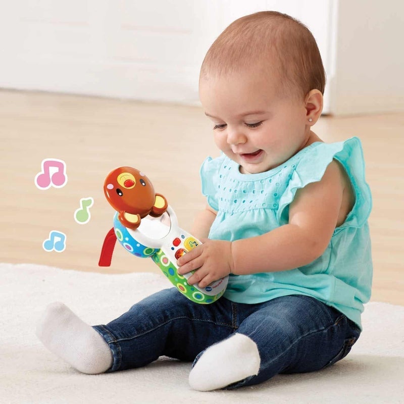 Vtech - Peek-A-Boo Musical Phone - Multicolour | Colourful phone features 4 press buttons introducing feelings, numbers, colours, and first words.| suitable ages 3+ up - Image 5