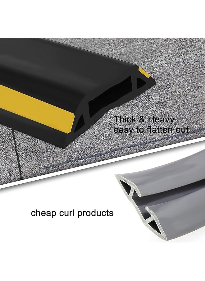 Bolivia's Floor Cable Cover 2M Self Adhesive Floor Cord Cover Heavy Duty Rubber Floor Cable Cover Wire Cover To Protect Wire Prevent Cable Trips Perfect For Office Home Cable Cavity 50Mm  - Image 5