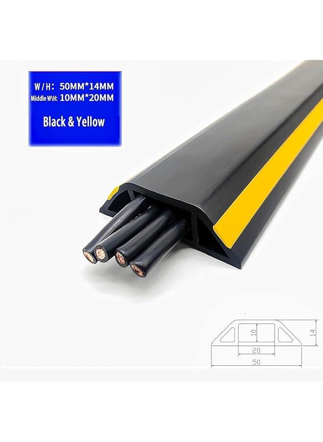 Bolivia's Floor Cable Cover 2M Self Adhesive Floor Cord Cover Heavy Duty Rubber Floor Cable Cover Wire Cover To Protect Wire Prevent Cable Trips Perfect For Office Home Cable Cavity 50Mm  - Image 2
