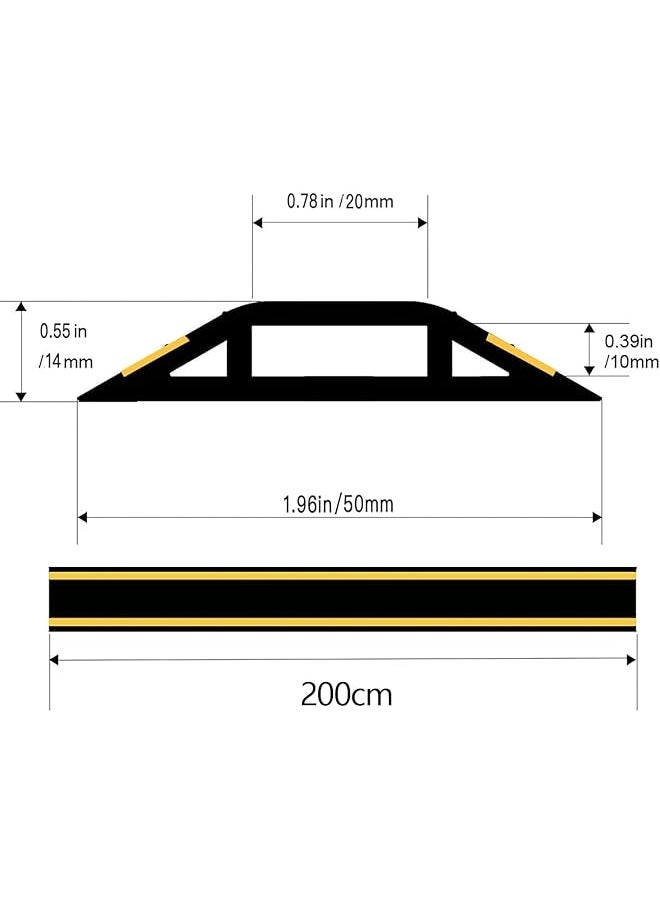 Bolivia's Floor Cable Cover 2M Self Adhesive Floor Cord Cover Heavy Duty Rubber Floor Cable Cover Wire Cover To Protect Wire Prevent Cable Trips Perfect For Office Home Cable Cavity 50Mm  - Image 3