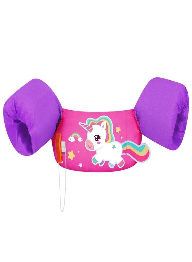 HeySplash Kids Swimming Vest, Toddler Floaties Fit 22-44 Lbs, Puddle Kids Jumper with Adjustable Strap, Swim Jacket Water Wing Baby Arm Floats,Sea Beach Swim Aid for 1-6 Years, Purple Pink Unicorn - Image 1