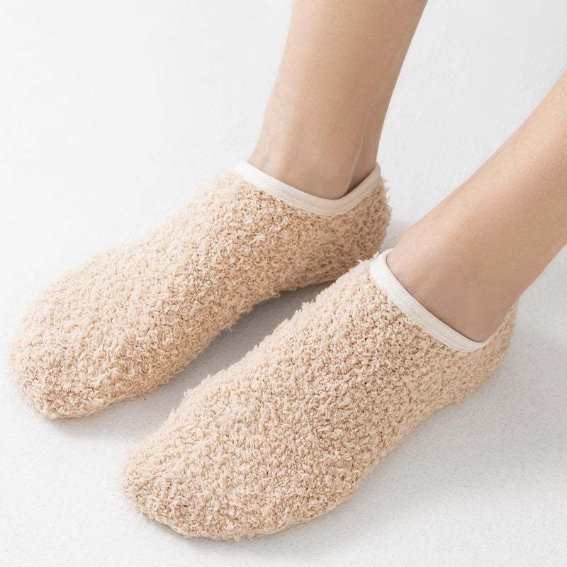 AmazingStone 3Pairs Cozy Winter Fuzzy Socks for Women With Grip Anti-Slip Fluffy Plush House Warm Ankle Socks - Image 5