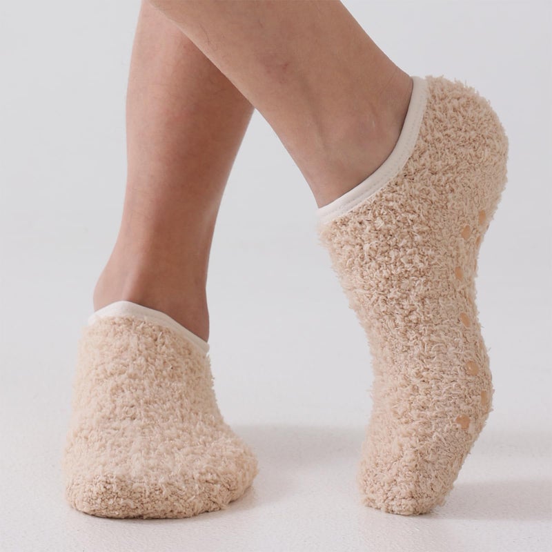 AmazingStone 3Pairs Cozy Winter Fuzzy Socks for Women With Grip Anti-Slip Fluffy Plush House Warm Ankle Socks - Image 2