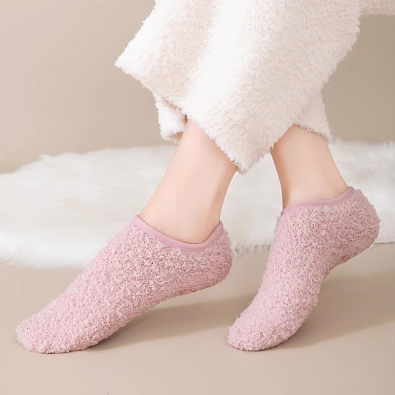 AmazingStone 3Pairs Cozy Winter Fuzzy Socks for Women With Grip Anti-Slip Fluffy Plush House Warm Ankle Socks - Image 3