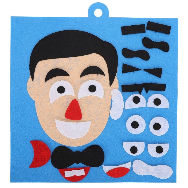 Facial Expressions Puzzle Toys: 1 Set Felt Cloth Material - Multiple Expression Combinations Diy Felt Toys for Parent-child Activities, Kids Park Play - Image 1