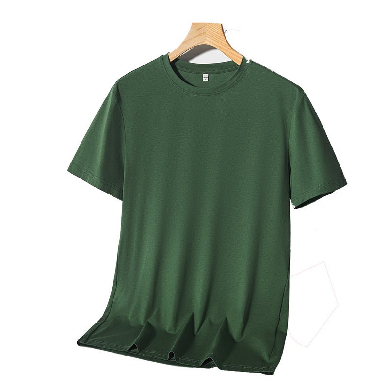 Ice Silk Short-Sleeved T-Shirt Summer Ice Cool Silky Men'S Mulberry Silk Clothes Korean-Style Loose Thin Half-Sleeved Men'S T-Shirt - Image 1