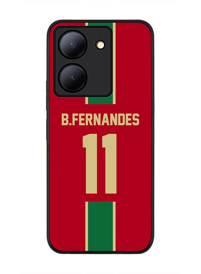 Stylizedd Rugged Black Edge case for Vivo Y36 / Vivo Y36 5G,Slim fit Flexible Cover - Football Team - Portugal, Player Name - B.Fernandes - Image 1