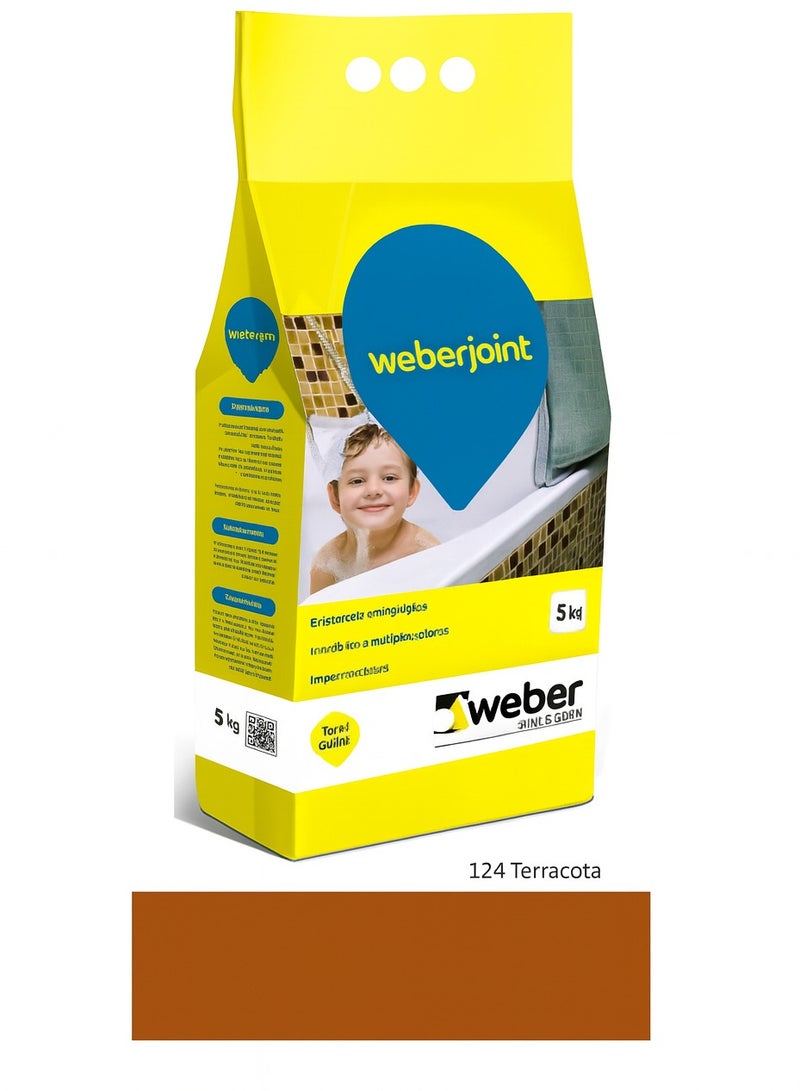 Weber Tile Grout Cement-Based Pre-Mixed Tile Joint Grout 5Kg(TERRACOTTA) - Image 1
