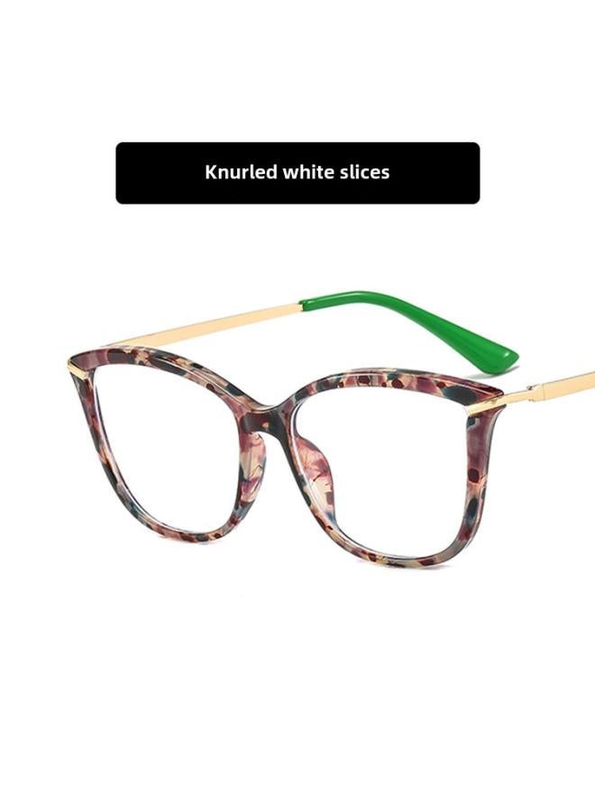 Generic European And American Cat's Eye Glasses Frame Anti-blue Light New Flat Mirror Ladies Tr90 Concave Shape Photo Tide