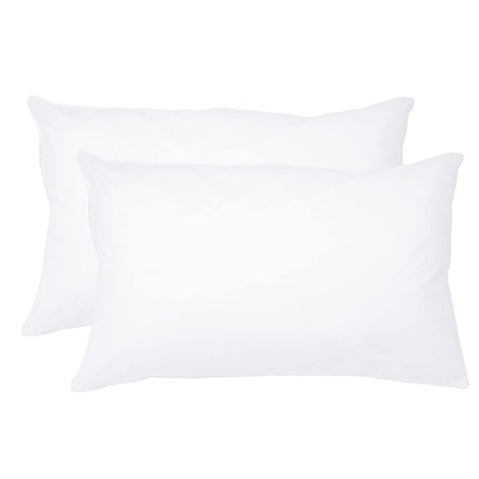 NEW PAIR OF PLAIN PILLOWCASES POLY COTTON LUXURY BEDROOM 2 X PILLOW CASE 2 X PILLOW CASE STANDARD SIZE WHITE