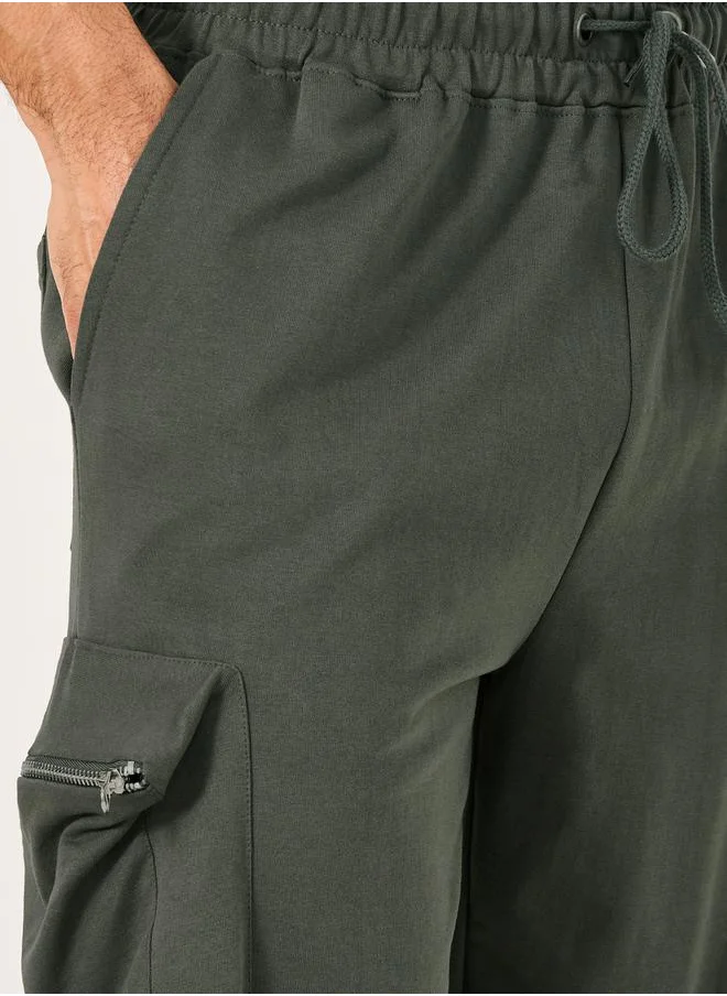 Styli Oversized Fit Utility Cargo Shorts with Zipper