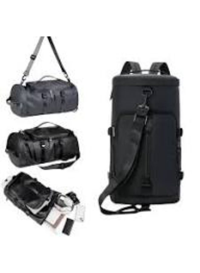 Gym sports backpack with wet clothes pocket and shoe pocket for men and women, or a fitness bag made of durable canvas for travel and weekend getaways. Water-resistant, large capacity, and lightweight. - Image 2