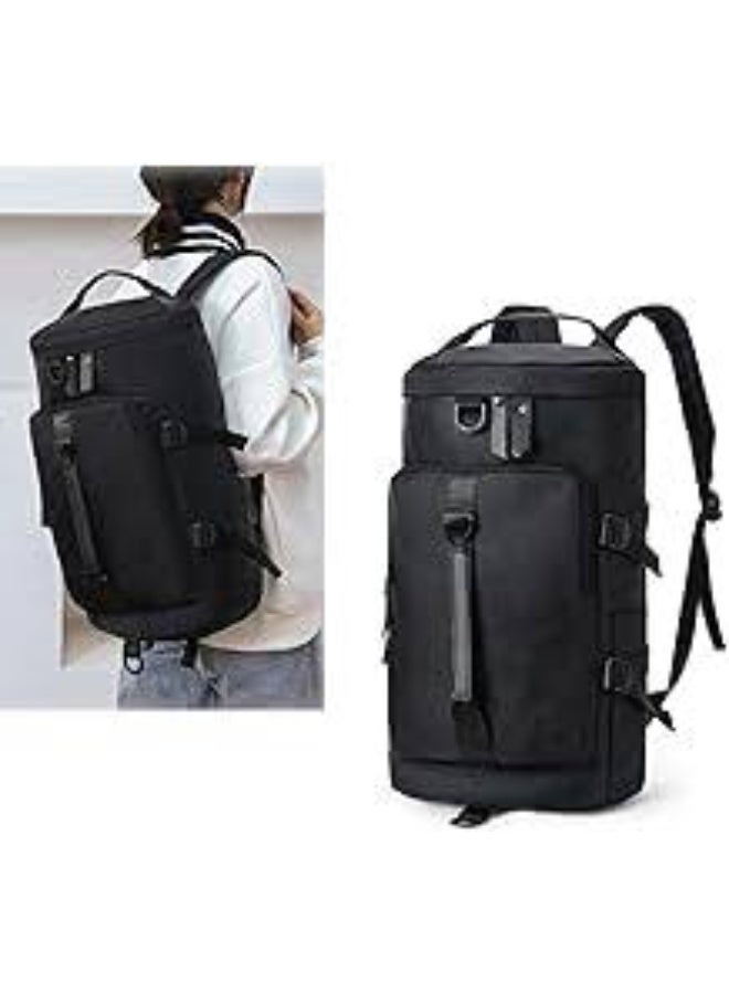 Gym sports backpack with wet clothes pocket and shoe pocket for men and women, or a fitness bag made of durable canvas for travel and weekend getaways. Water-resistant, large capacity, and lightweight. - Image 5