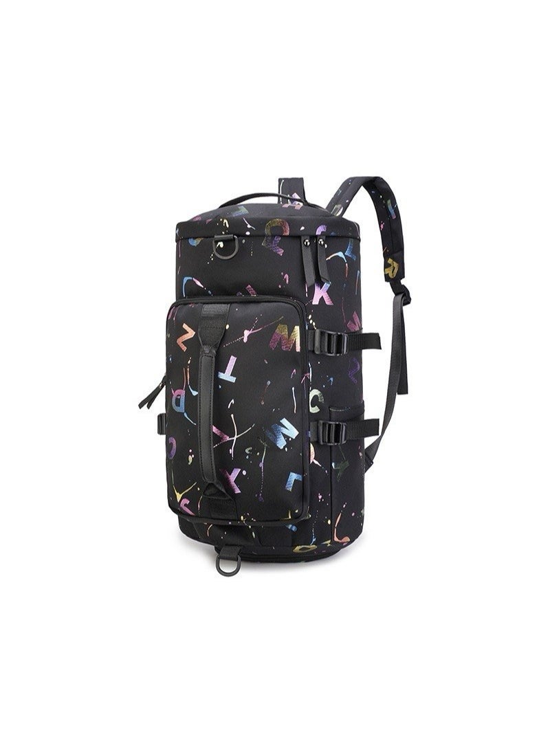 Gym sports backpack with wet clothes pocket and shoe pocket for men and women, or a fitness bag made of durable canvas for travel and weekend getaways. Water-resistant, large capacity, and lightweight. - Image 1