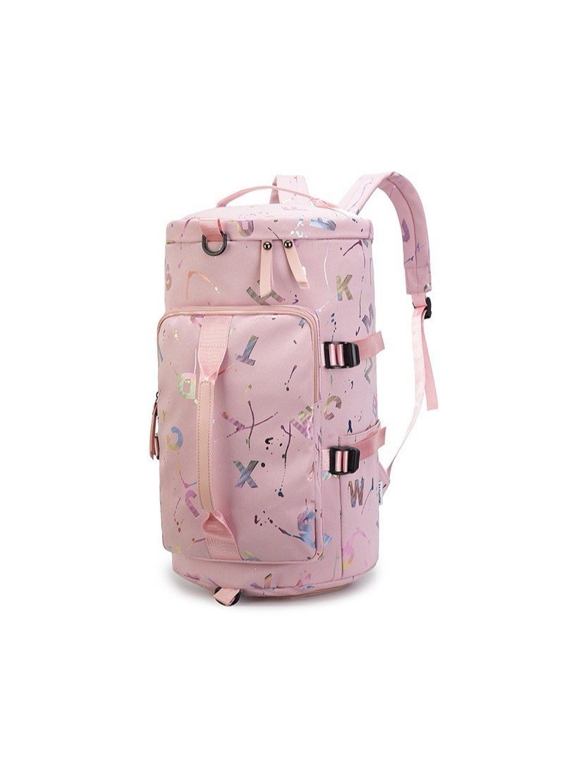 Gym sports backpack with wet clothes pocket and shoe pocket for men and women, or a fitness bag made of durable canvas for travel and weekend getaways. Water-resistant, large capacity, and lightweight. - Image 4