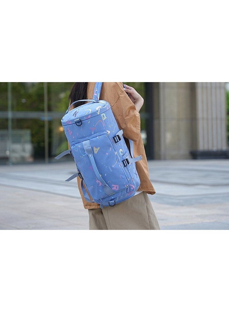Gym sports backpack with wet clothes pocket and shoe pocket for men and women, or a fitness bag made of durable canvas for travel and weekend getaways. Water-resistant, large capacity, and lightweight. - Image 5