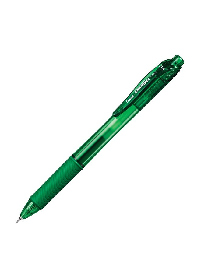 Pentel Ener Gel. X 0.5mm Gel Roller Pen Green BLN105 - Image 2