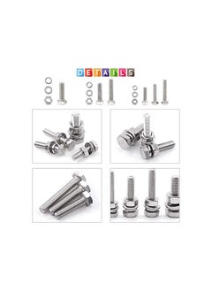 Glarks Glarks 510 Pieces Flat Hex Stainless Steel Screws Bolts Nuts Lock and Flat Gasket Washers Assortment Kit  - Image 4
