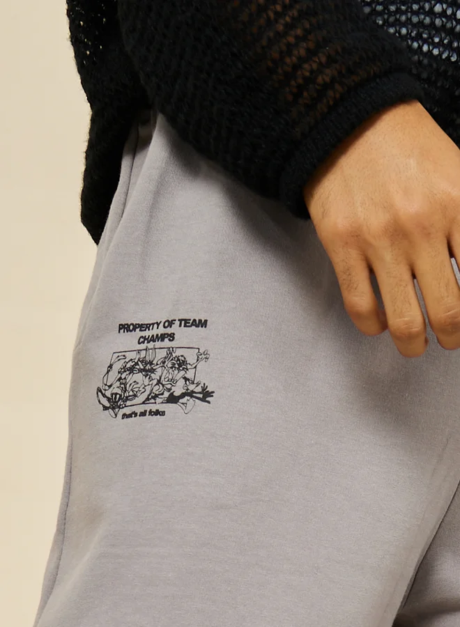 Styli Styli Looney Tunes Character Print Pocket Detail Oversized Joggers