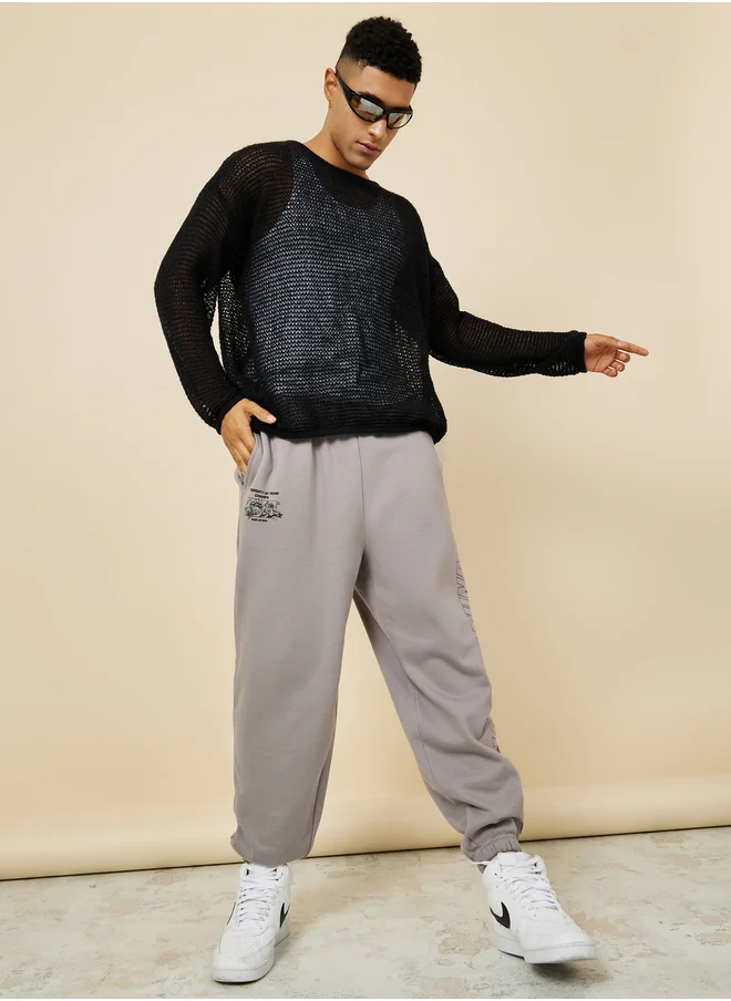 ستايلي Styli Looney Tunes Character Print Pocket Detail Oversized Joggers