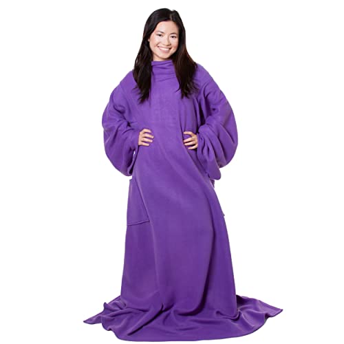 Snuggie- The Original Blanket That Has Sleeves, Warm, Cozy, Super Soft Fleece, Functional Blanket with Sleeves & Pockets for Adult, Women, Men- Purple - Image 1