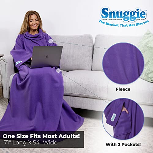 Snuggie- The Original Blanket That Has Sleeves, Warm, Cozy, Super Soft Fleece, Functional Blanket with Sleeves & Pockets for Adult, Women, Men- Purple - Image 2