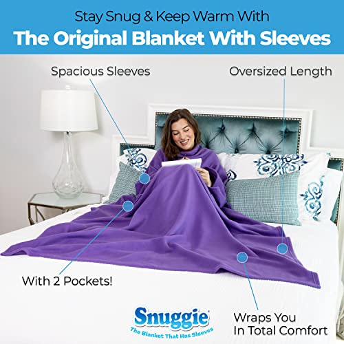 Snuggie- The Original Blanket That Has Sleeves, Warm, Cozy, Super Soft Fleece, Functional Blanket with Sleeves & Pockets for Adult, Women, Men- Purple - Image 3