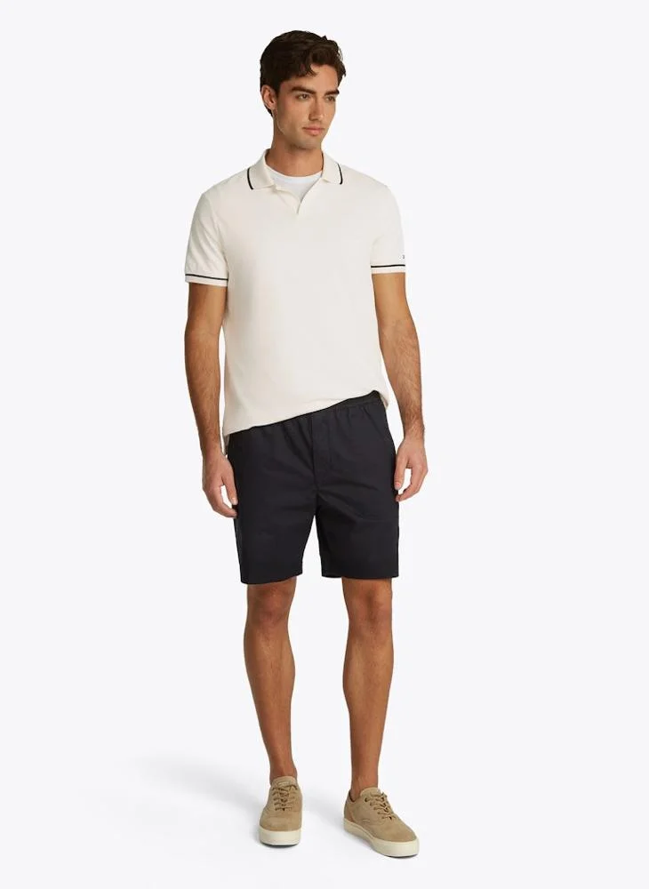TOMMY HILFIGER Open Collar Tipped Short Sleeve Polo