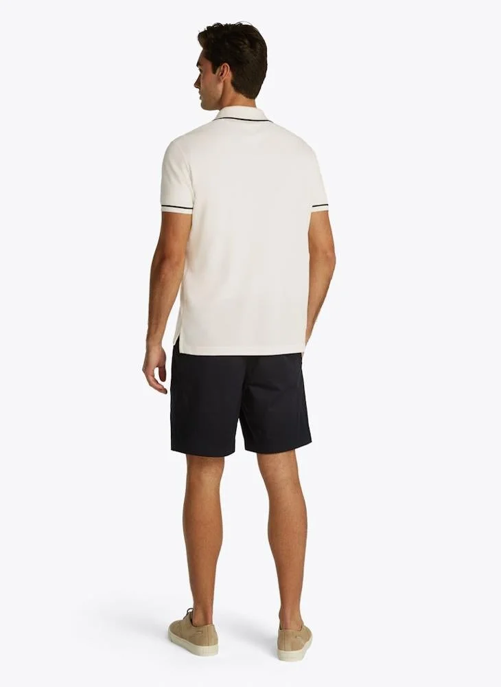 TOMMY HILFIGER Open Collar Tipped Short Sleeve Polo