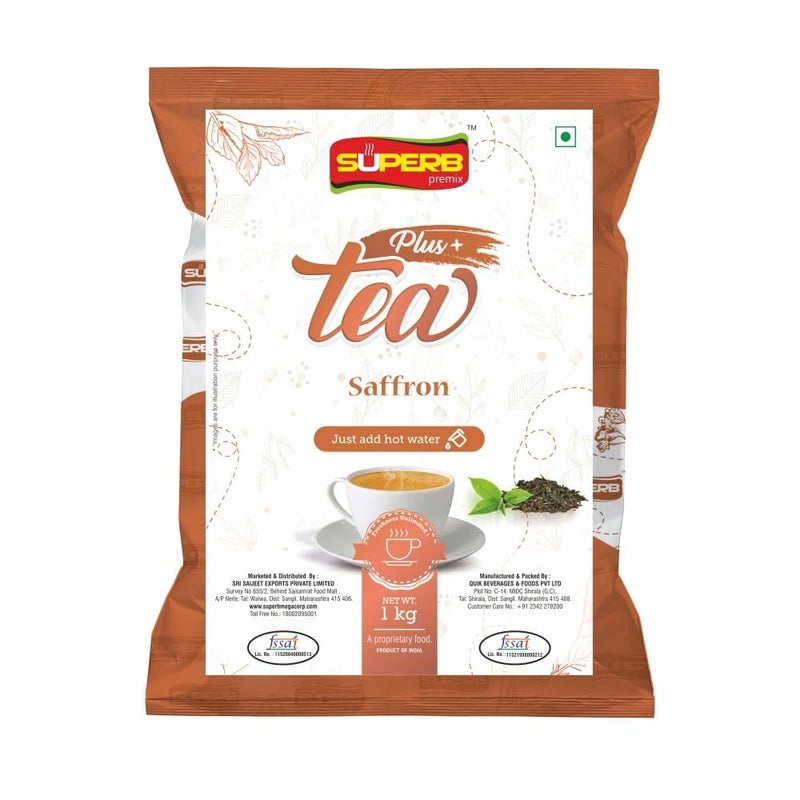 Superb خليط شاي الزعفران في أي وقت.. في أي مكان مسحوق فوري 1 كجم ممتاز (3) - Image 1