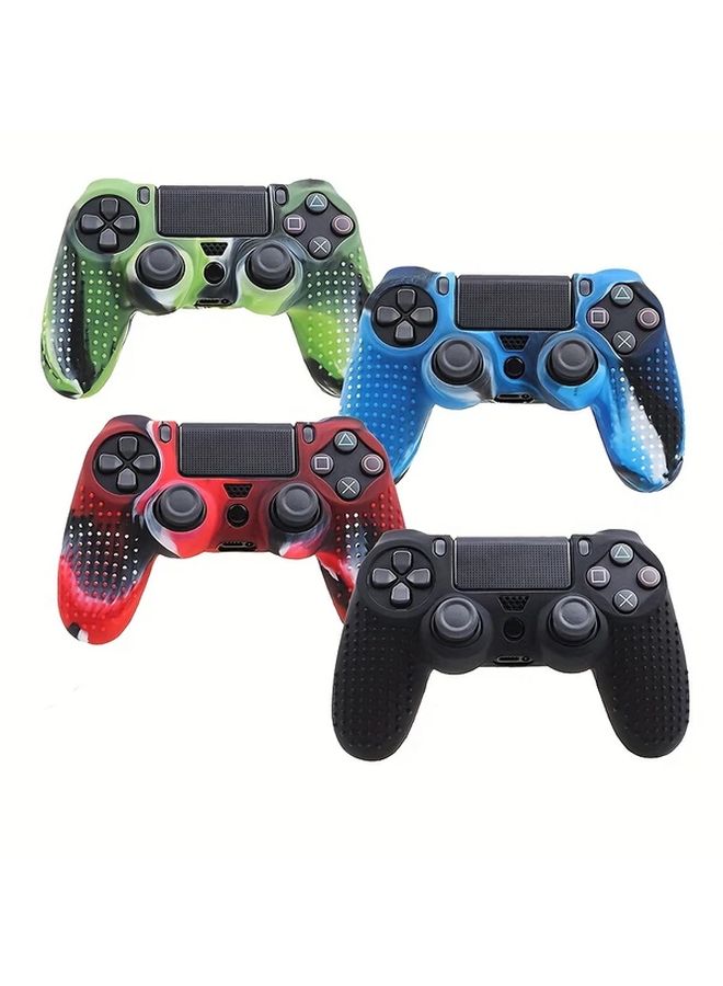 Red Camo Silicone Skin Grip Cover For PS4 Controller Anti Scratch Enhanced Grip - Image 1