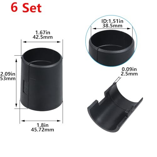 Geesatis 12 Pack Wire Shelf Locking Clips - 6 Sets 1.5 Inch (38mm) Diameter Black Split Sleeve Clips for Metal Shelving Rack, Secure Wire Shelf Brackets - Image 2