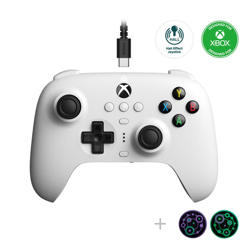 8Bitdo Ultimate Wired Controller for Xbox Series X|S, Xbox One and Windows, Hall Effect Joystick Update, PC Gaming Gamepad with Back Buttons, Trigger Vibration - Officially Licensed (White) - Image 1