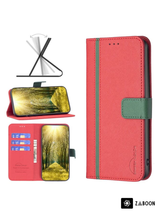 Zaboon Protective Case For Xiaomi Redmi Note 9 Pro Max BF13 Color Matching Cross Texture Leather - Image 1