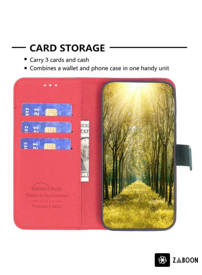 Zaboon Protective Case For Xiaomi Redmi Note 9 Pro Max BF13 Color Matching Cross Texture Leather - Image 5