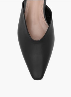 Celeste Women's Solid Pointed Toe Slip-On Mules with Kitten Heels  - Image 4