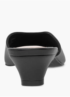 Celeste Women's Solid Pointed Toe Slip-On Mules with Kitten Heels  - Image 5