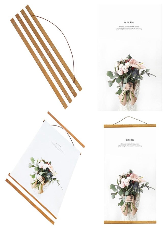 Miaowater 2 Pack Magnetic Poster Frame Hanger,36x24 36x48 36x12 Light Wood Wooden Frames Hangers for Photo Picture Art Canvas Print Artwork Wall Hanging Teak Wood 36'' - Image 4