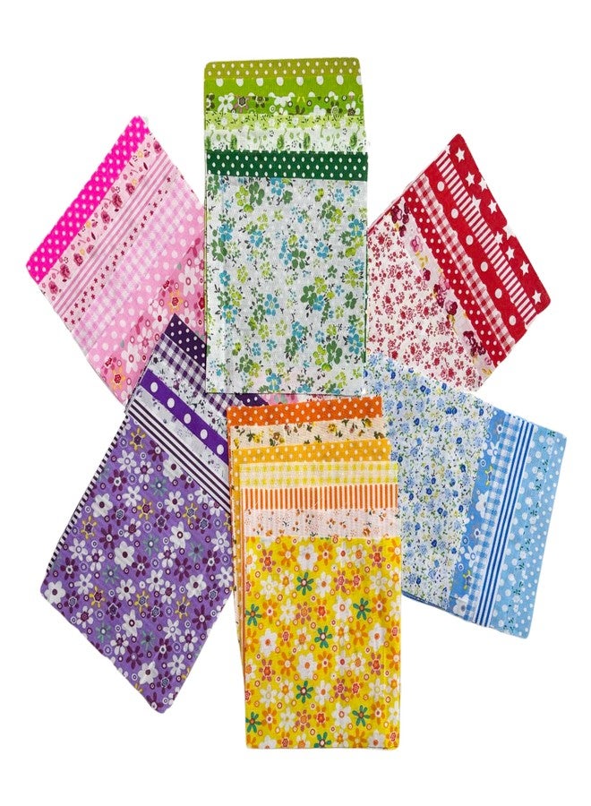 Litboom 42PCS Quilting Cotton Fabric Squares, Floral Pattern 5x5 Inch Pre-Cut Bundle, 100% Woven Cotton, Multicolor Patchwork for DIY Sewing, Crafts - Image 5