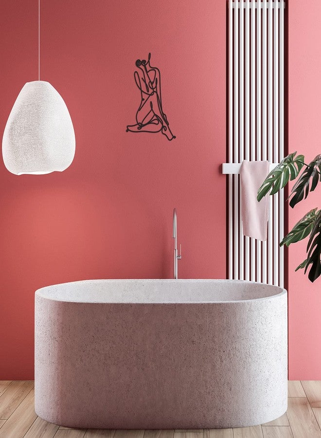 LEIFIDE Metal Wall Art - Female Wire Decor, Abstract Style for Bedroom, Bathroom, Living Room, 13.8 x 11.8 Inch (Black) - Image 4