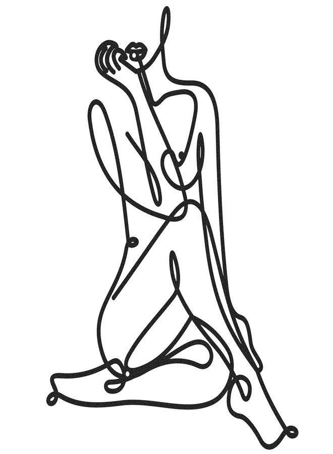 LEIFIDE Metal Wall Art - Female Wire Decor, Abstract Style for Bedroom, Bathroom, Living Room, 13.8 x 11.8 Inch (Black) - Image 1